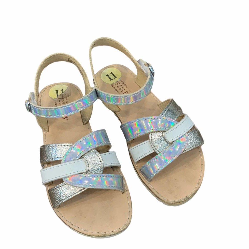 Seychelles GIRLS Sandals sz 11 Silver Hologram